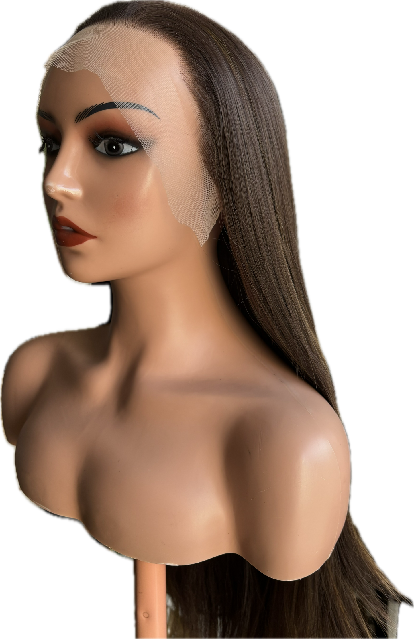 Belinda – Perruque Synthétique Premium Châtain Lisse